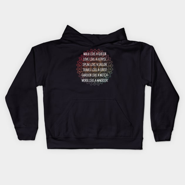 Be yourself - mandala Kids Hoodie by Unelmoija